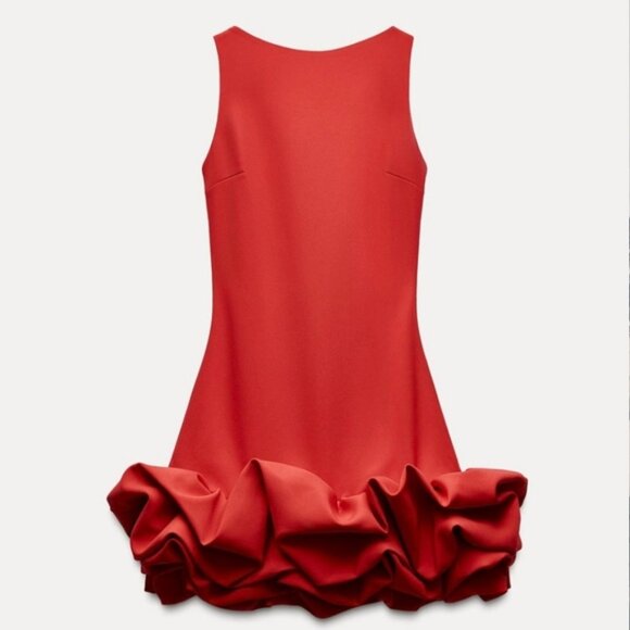ZARA COMBINATION PUFF HEM JUMPSUIT DRESS - Picture 5 of 9